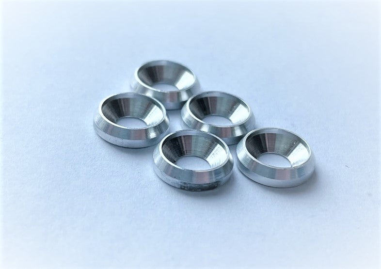 Aluminium Countersunk Cup Washers M3 8mm dia CNC Solid Metal 5x